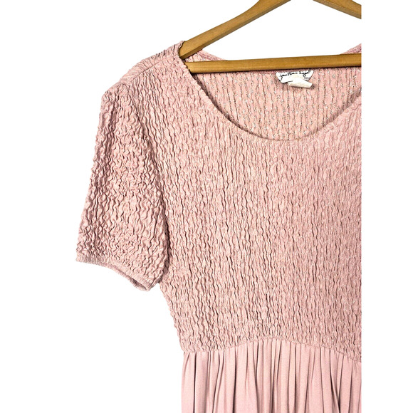 1960s Dress Pink 6P Pleat Skirt Scrunch Bodice Cottagecore Delicate Romantic Vtg - Picture 5 of 9